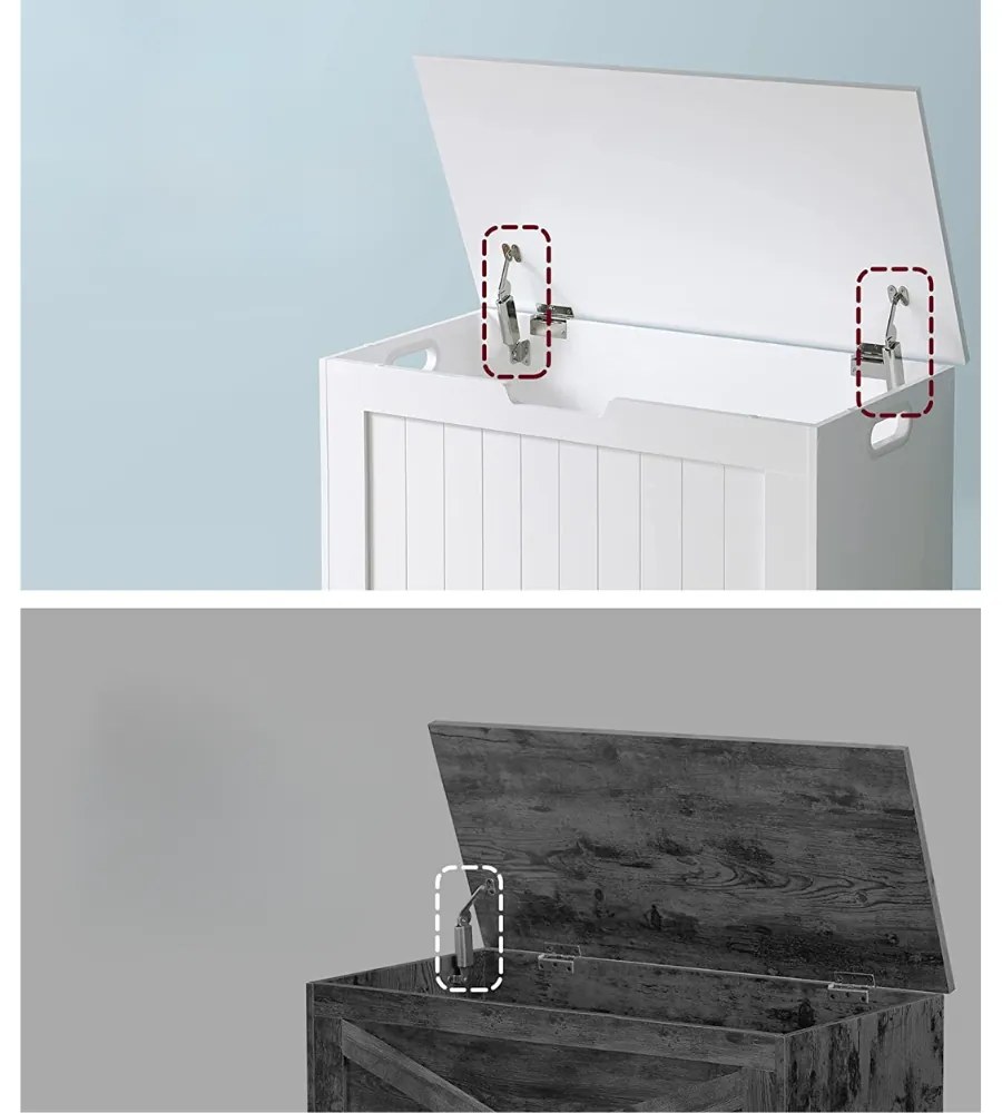 Skrzynia z miejscem do przechowywania GRETA, 76x48x40 cm, biała Vasagle