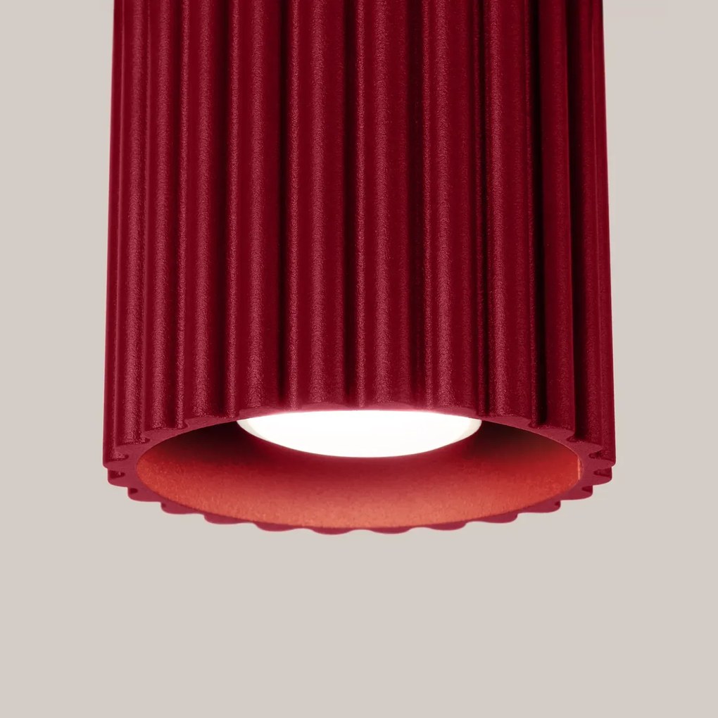 Plafon AURA 1 burgund GU10 ryflowany SOLLUX  LIGHTING