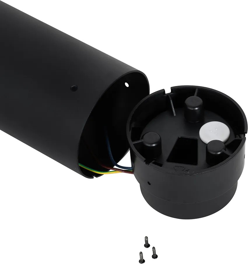 Czarna lampa podłogowa zewnętrzna z opalowym szkłem 80 cm IP44 - Huma