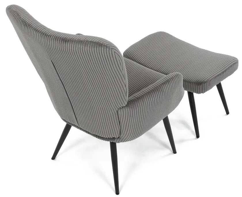 Fotel relaksacyjny z podnóżkiem L7285 GREY6, szary