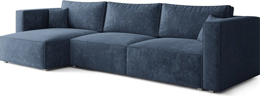 Masseno Narożnik TOLMO z funkcją spania i pojemnikiem na pościel Narozniki L, Rozkładana sofa - Niebieski, LUMO 05