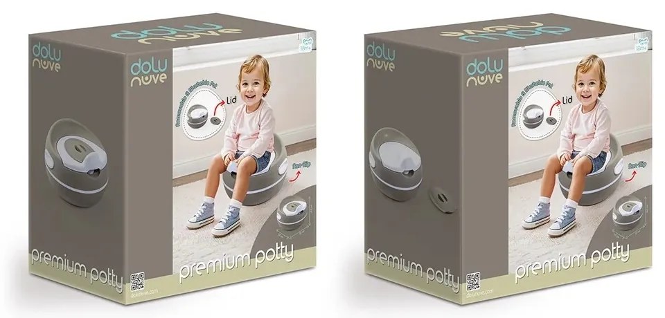 Dolu Nocnik dla dzieci Premium, szary, 19,5 x 34,5 x 33,5 cm