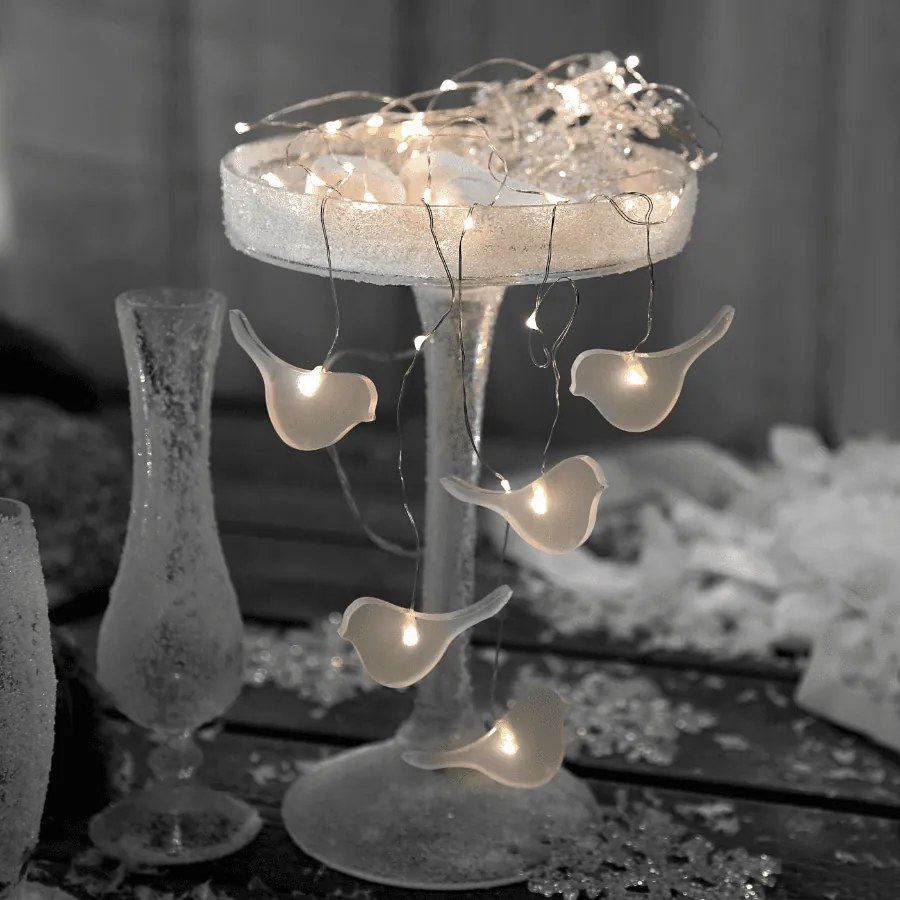 Ozdobne lampki LED w kształcie ptaszków