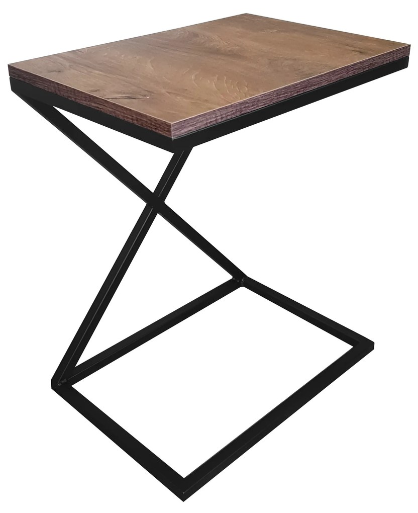 Stolik pomocniczy X boczny podstawa metalowa Loft