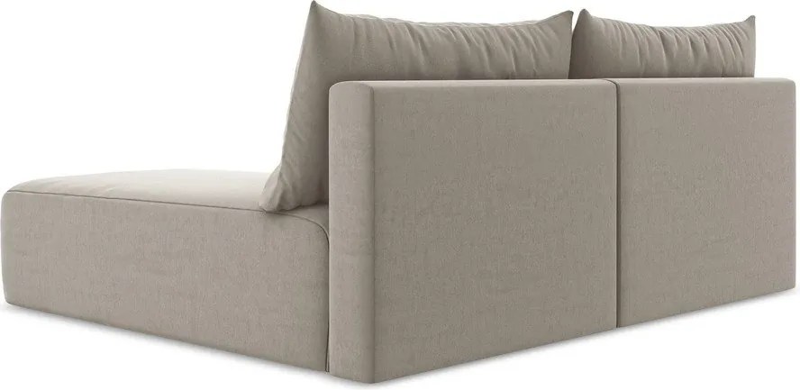 Szarobrązowy aksamitny rozkładany/ze schowkiem narożnik (prawostronny/z szezlongiem) Kalena – Makamii