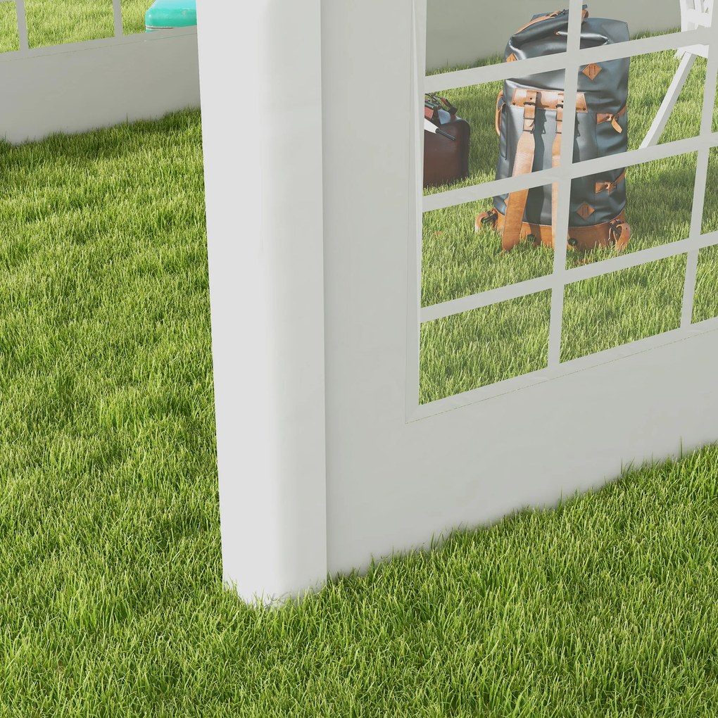 Outsunny Zastępcza ściana do namiotu imprezowego lub pawilonu, wodoszczelna, łatwy montaż, 6 x 2 m, Biały