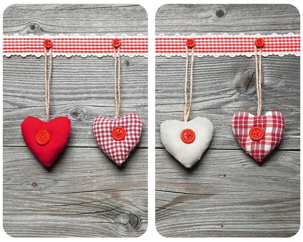 Szklane płyty ochronne HEARTS na kuchenkę - 2 sztuki, WENKO