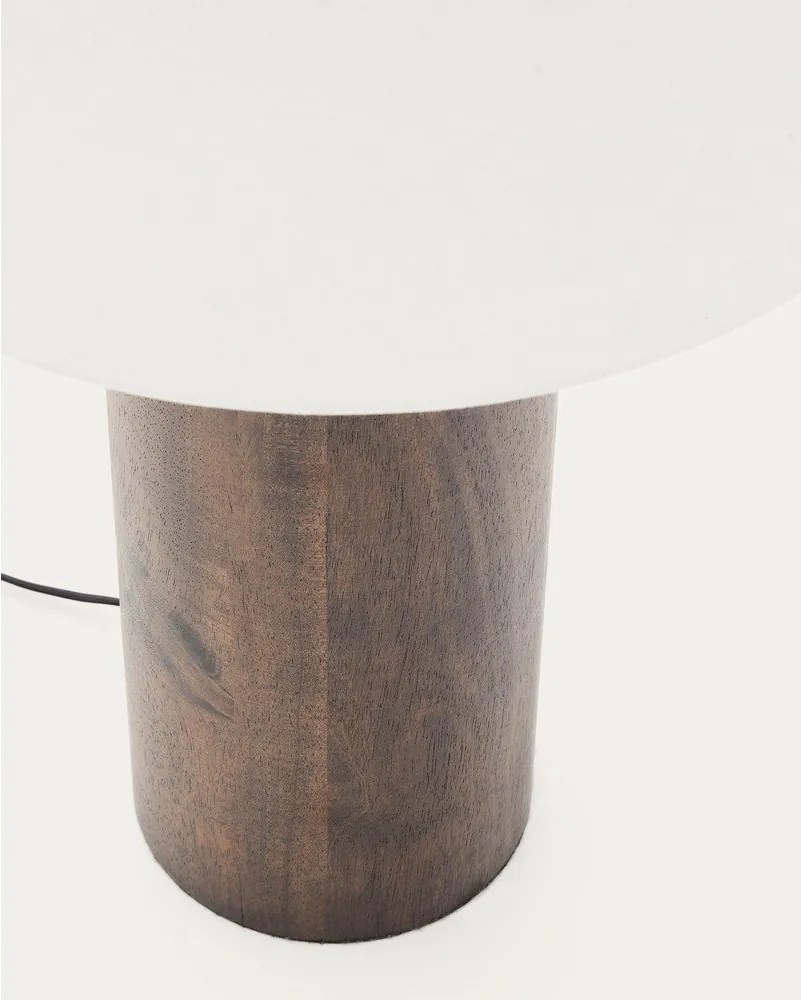 Biała/w ciemnym naturalnym kolorze lampa stojąca z tekstylnym kloszem (wysokość 110 cm) Marga – Kave Home