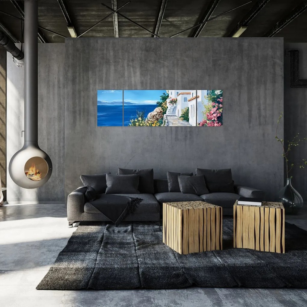 Obraz - Uliczka nad morzem (170x50 cm)