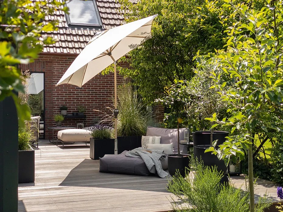 Doppler ALU WOOD parasol ogrodowy 210 x 140 cm brązowy