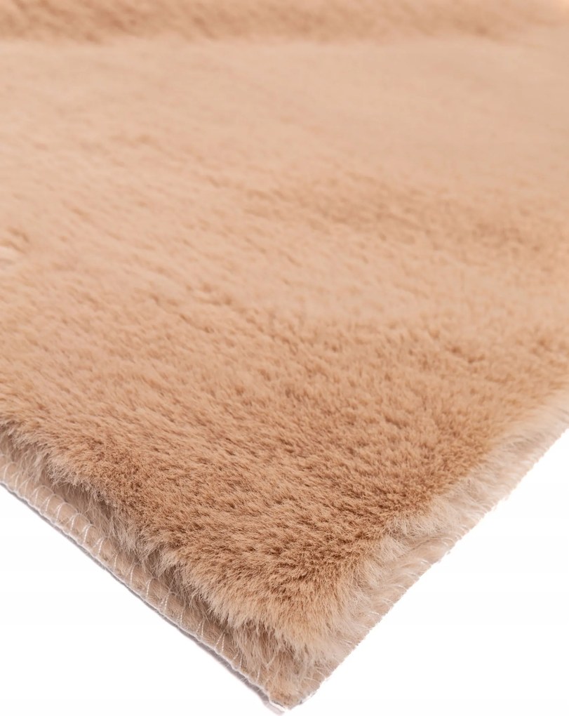 Dywanik Beżowy 80x150 cm Antypoślizgowy miękki Akcent do Sypialni i Salonu