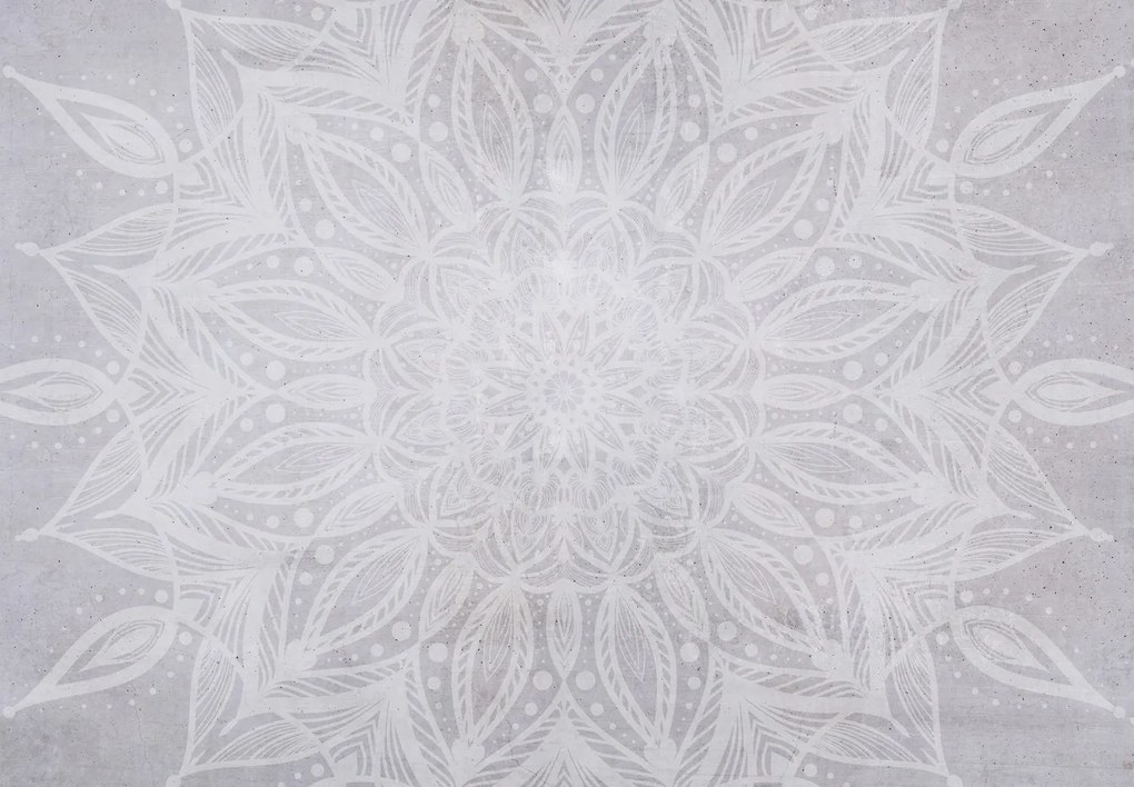 Fototapeta - Mandala na betonowej ścianie (196x136 cm)