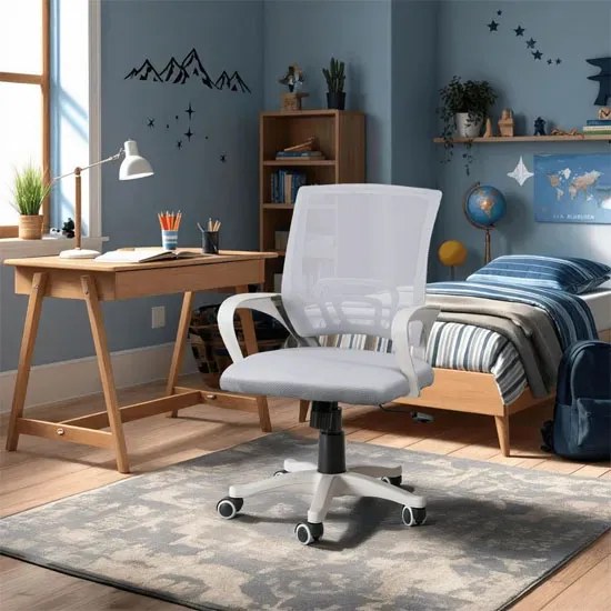 Szary fotel obrotowy do biurka E5-K00