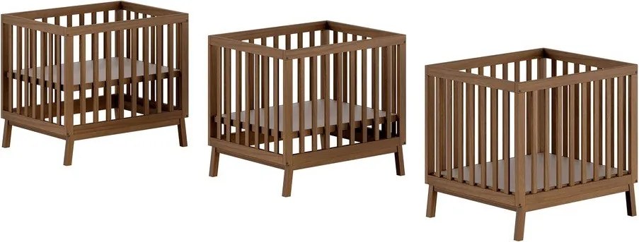 Brązowy kojec dla dzieci z litego drewna sosnowego 95x75 cm Sezane – Vipack