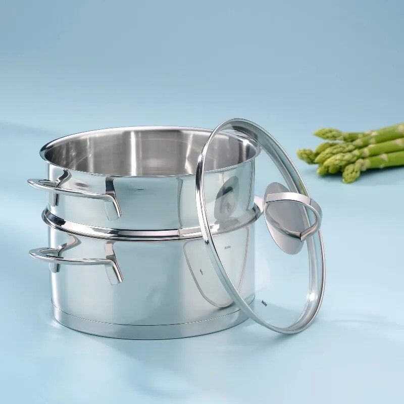 Kela Garnek do gotowania na parze ze stali nierdzewnej z pokrywką CAILIN, 20 cm