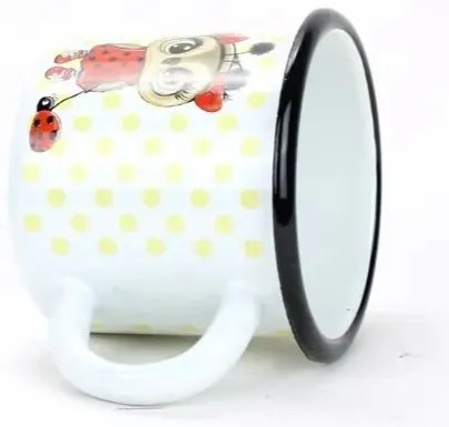 Belis Emaliowany kubek Sowa z biedronką, 7 cm,0,25 l