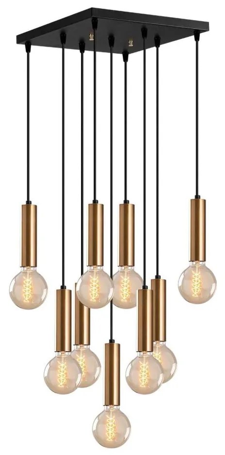 Žyrandol na przewodzie TEMPO 9xE27/40W/230V złoty