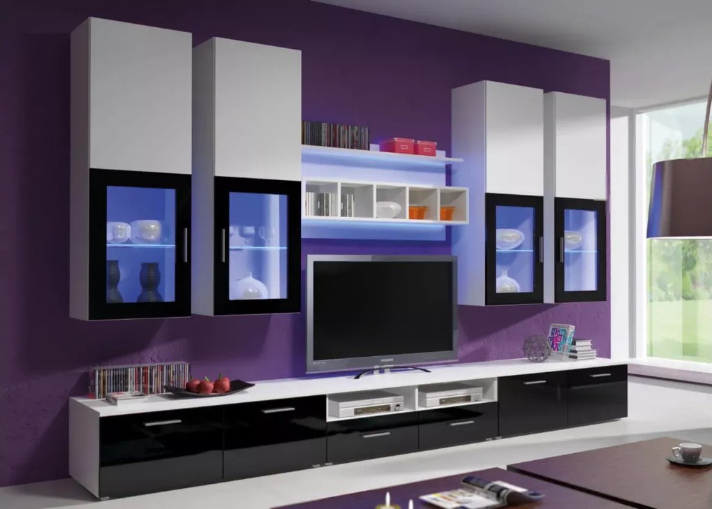 Meblościanka Verta – nowoczesny design i stylowe oświetlenie LED