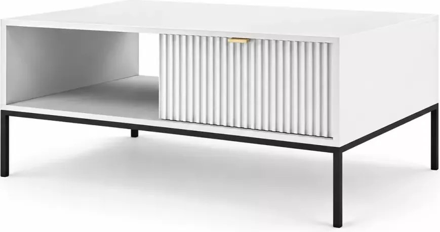 Cubero stolik kawowy / ława 104 cm nowoczesna z szufladą i półką
