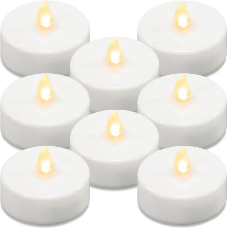 Zestaw świeczek na baterie, z timerem, białe, 8szt
