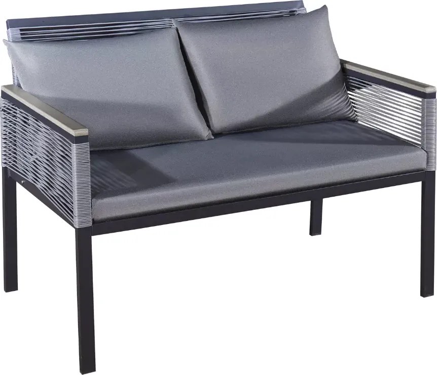 Aluminiowy zestaw mebli ogrodowych Solani - 2 fotele, sofa, stolik