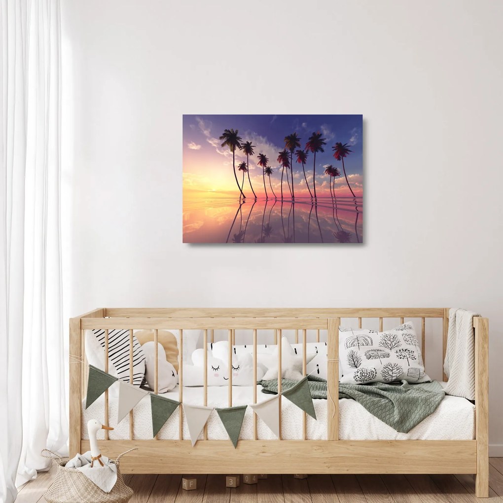 Obraz na szkle palm wznoszących się nad powierzchnią (70x50 cm)