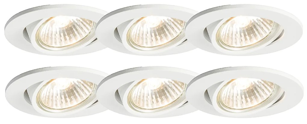 Zestaw 6 wpuszczanych reflektorów białych, regulowanych - Cisco