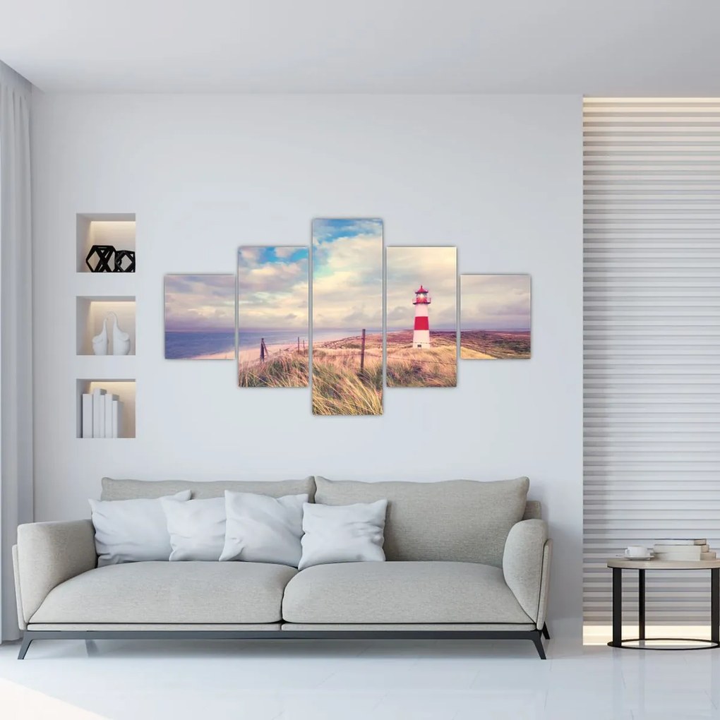 Obraz - Czerwona latarnia morska (125x70 cm)