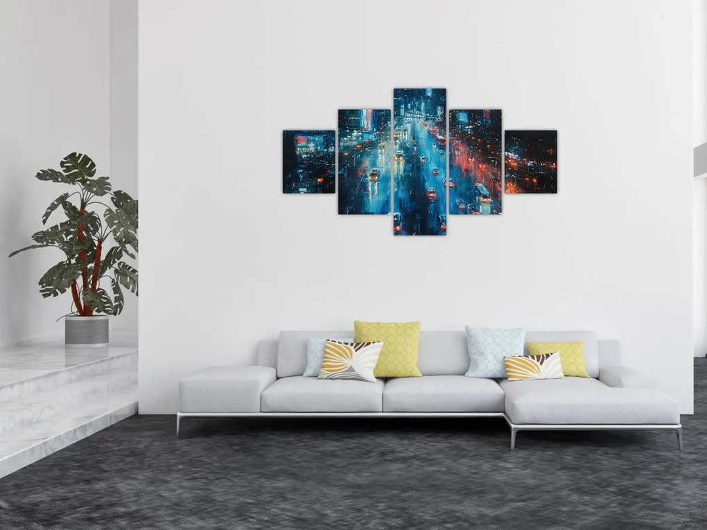 Obraz - Duże miasto, obraz olejny (125x70 cm)