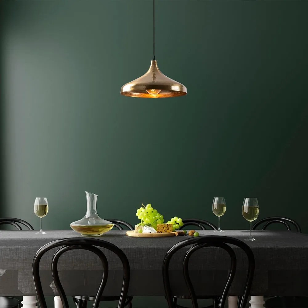 Lampa wisząca w kolorze brązu z metalowym kloszem ø 36 cm Tattoo – Opviq lights