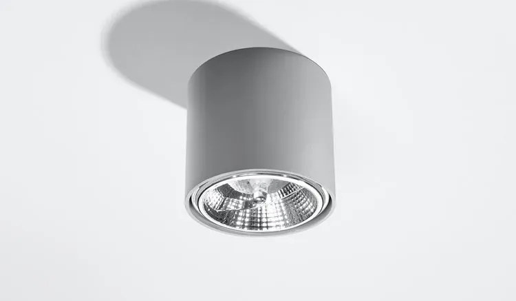 Szary minimalistyczny plafon LED walec - EX655-Helfi