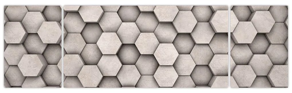 Obraz - Sześciokąty w betonie (170x50 cm)