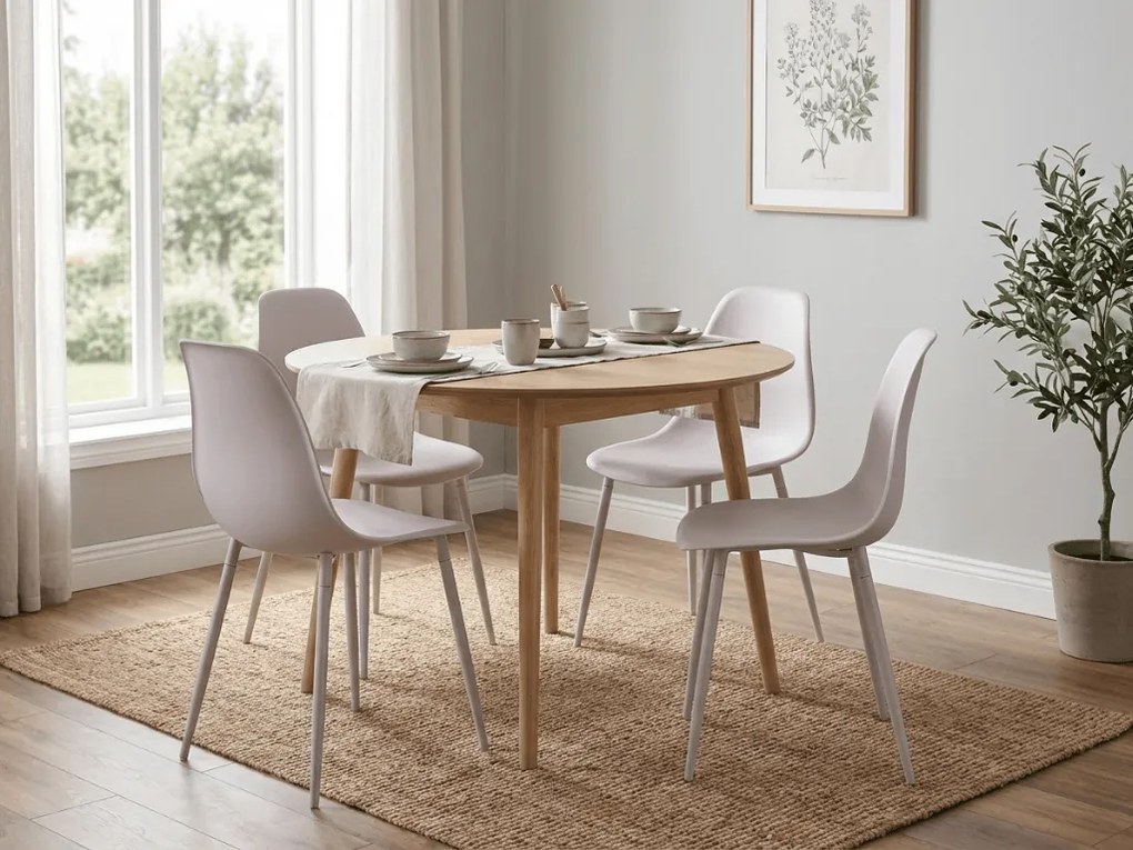 Krzesło do kuchni OSAKA plastikowe, różowo-szare