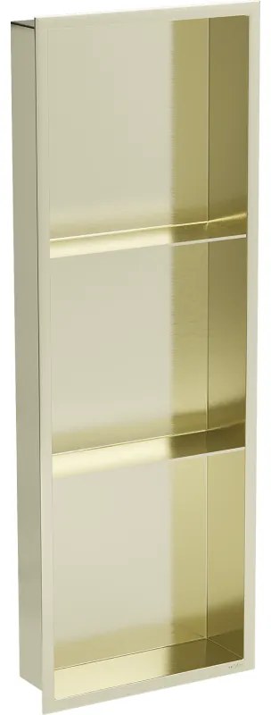 Mexen X-Wall-R półka wnękowa z kołnierzem i półką 90 x 30 cm, złota szczotkowana - 1950903010S