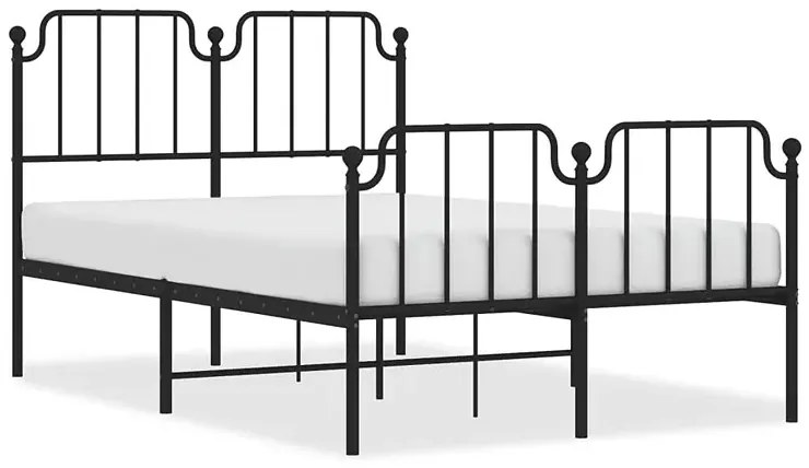 Czarne metalowe łóżko małżeńskie 140x200cm - Barold