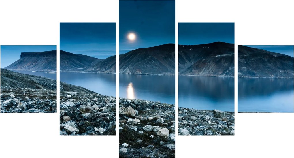 Obraz nocnego krajobrazu, Islandia (125x70 cm)