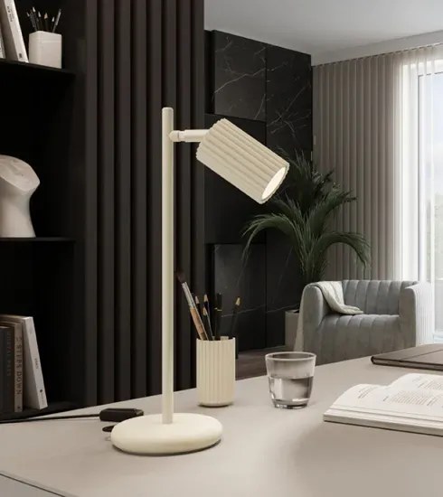 Beżowa karbowana lampka na biurko - D300 F1-L23