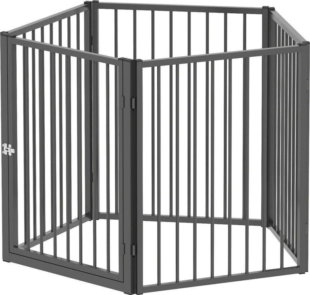 PawHut Park dla psów, zagroda dla zwierząt, 5 paneli, przenośne składane ogrodzenie, bezpieczne, czarne