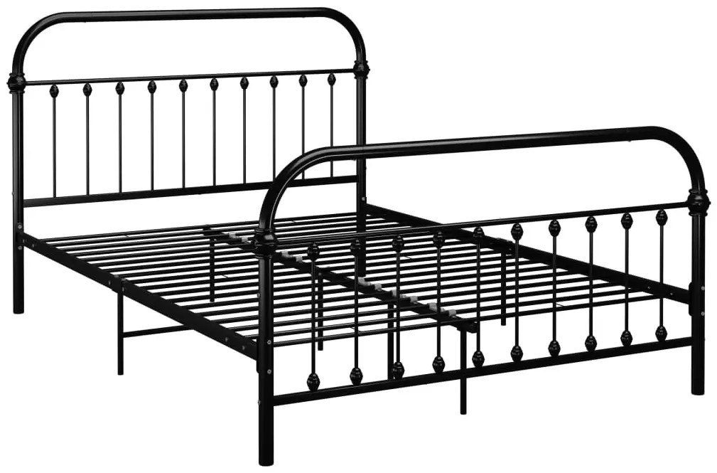 Czarne metalowe łóżko w stylu loft 140x200 cm EtiosaF7-W97