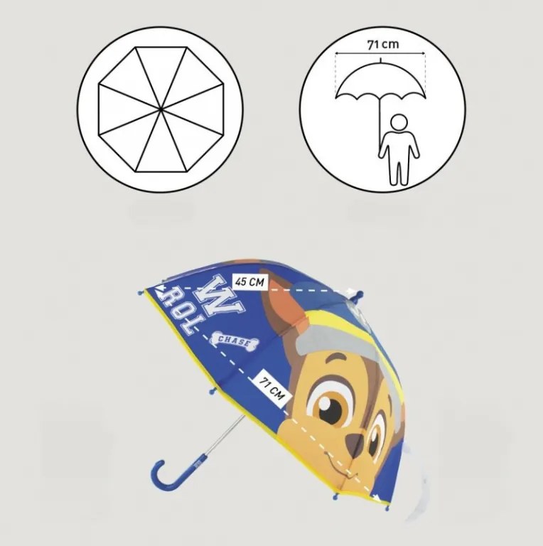 Dziecięcy parasol PAW PATROL Ø 71 cm, niebieski