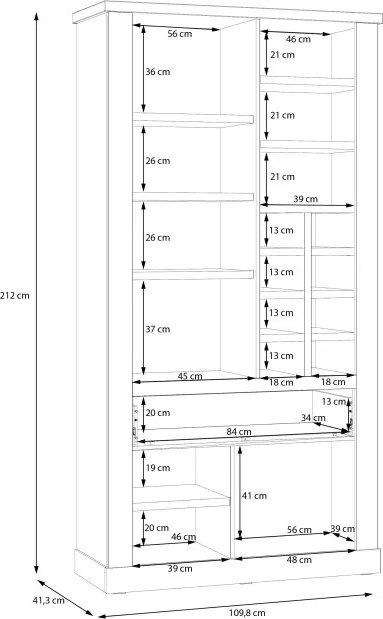 Witryna pokojowa Duro 821L-M954, dąb cabezone / dąb riviera