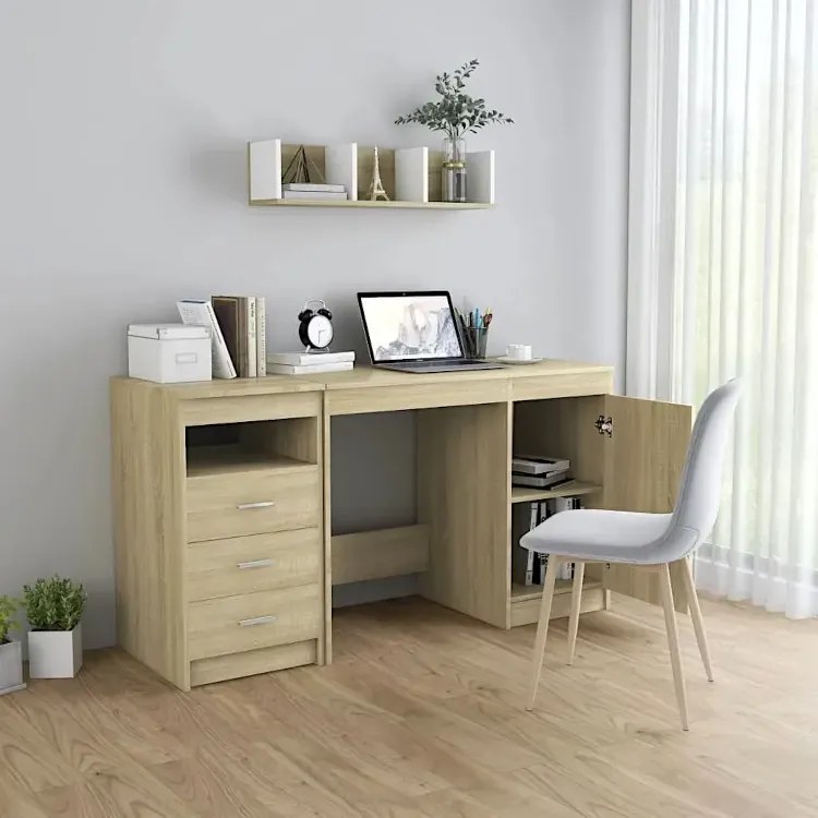 Funkcjonalne biurko w kolorze dąb sonoma - M005