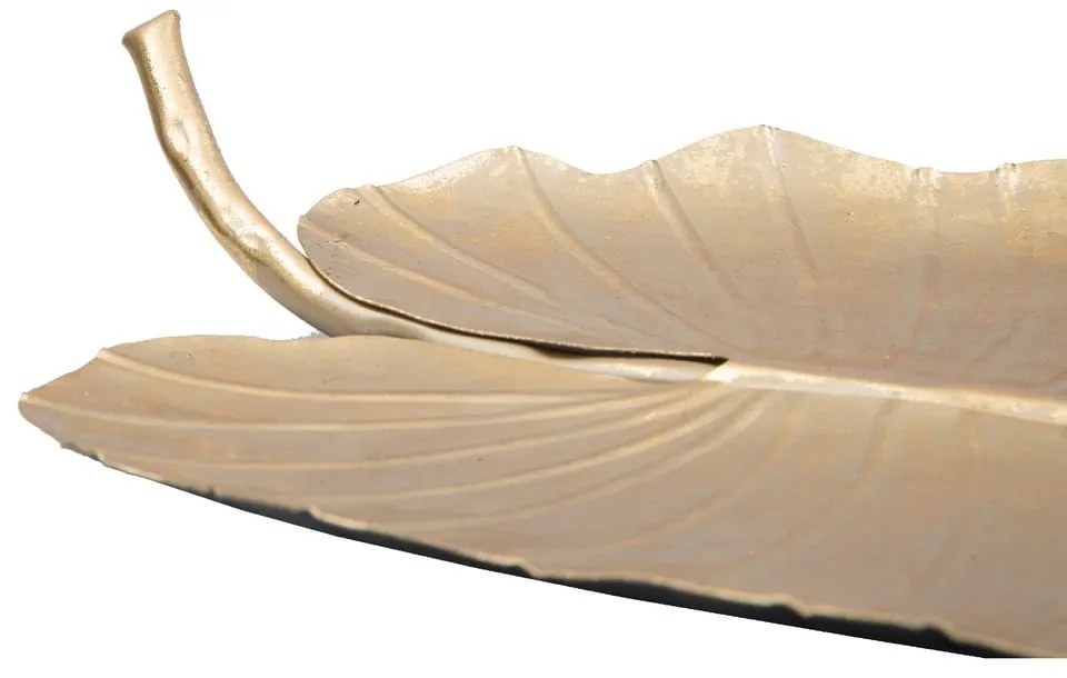 Dekoracja w złotej barwie Mauro Ferretti Leaf, 35,5x23 cm