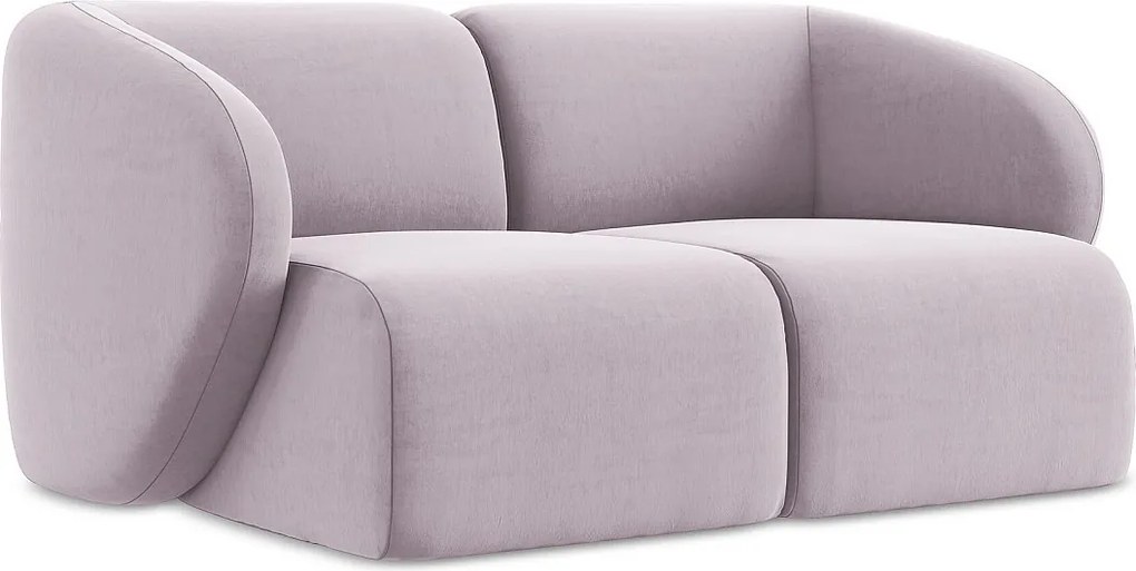 Modułowa sofa 2-osobowa - z tkaniny welwetowej - lawendowy - LANI