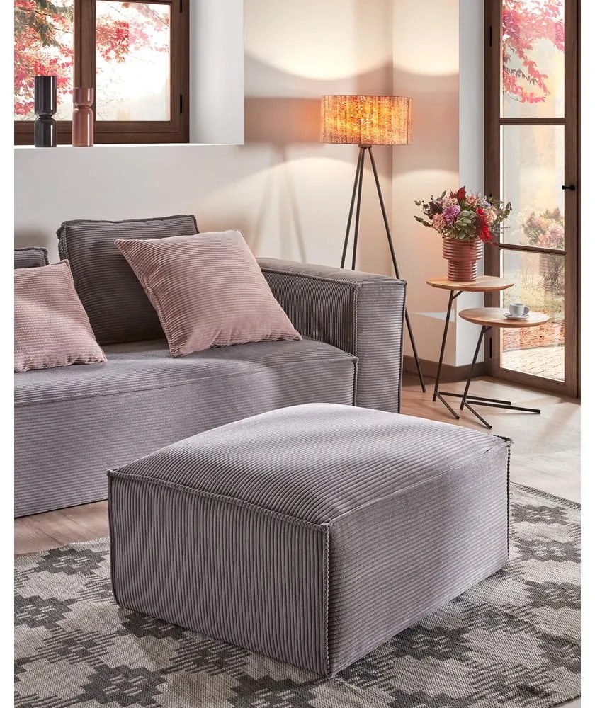 Szara sztruksowa sofa 240 cm Blok – Kave Home