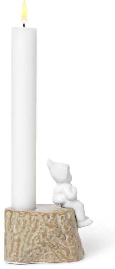 Świąteczny świecznik z porcelany i kamionki Kähler Design, dł. 9 cm