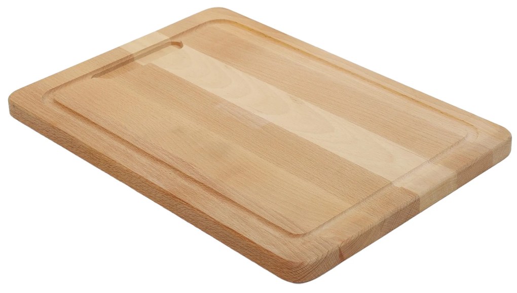 Deska do krojenia z drewna bukowego, prostokątna, z rowkami, Kesper