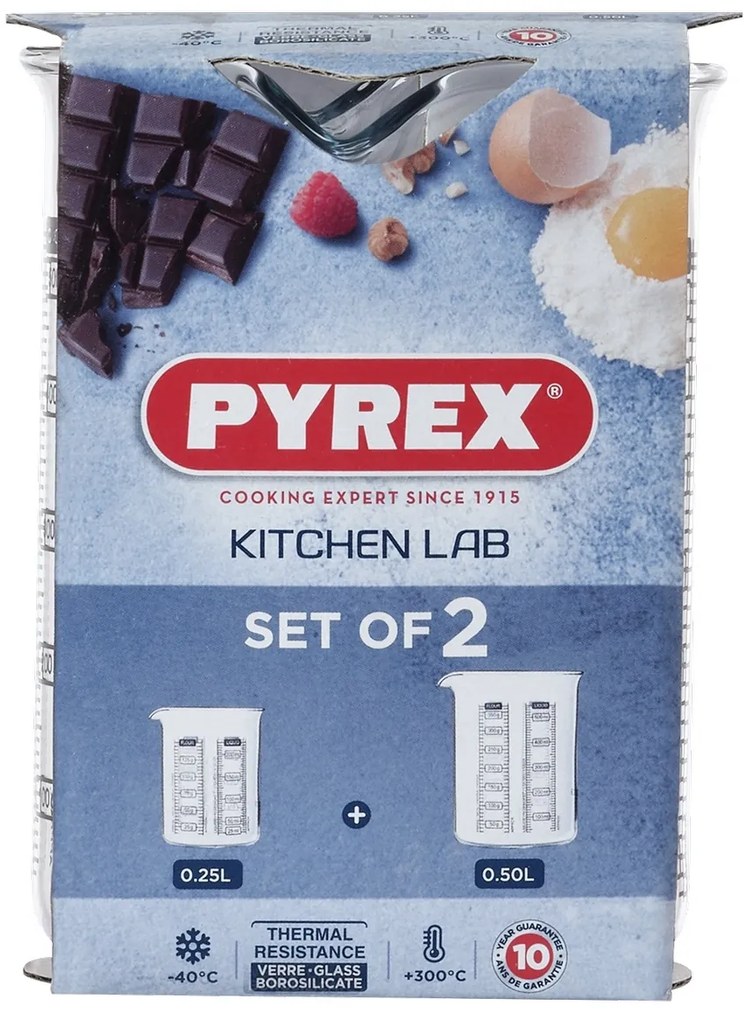 Zestaw szklanych kubków pomiarowych Pyrex 2 szt.,0,25 l + 0,5 l