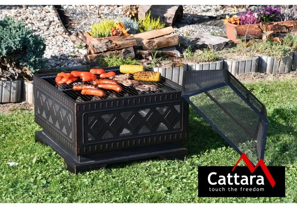 Cattara 13009 Palenisko z pokrywą Square, 63,5 x63,5 x 62 cm