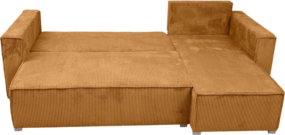 Rozkładana narożna sofa SMART COSARO musztardowa, dwustronna + 2 poduszki GRATIS